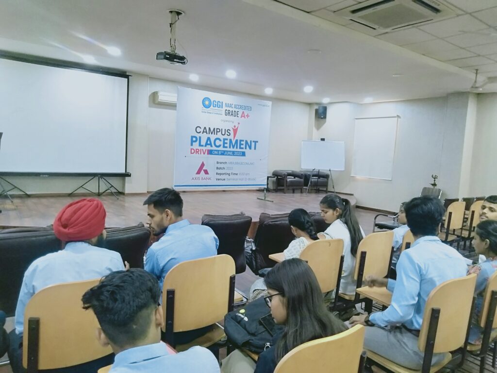 Representatives of Axis Bank Addressing the students of GGI