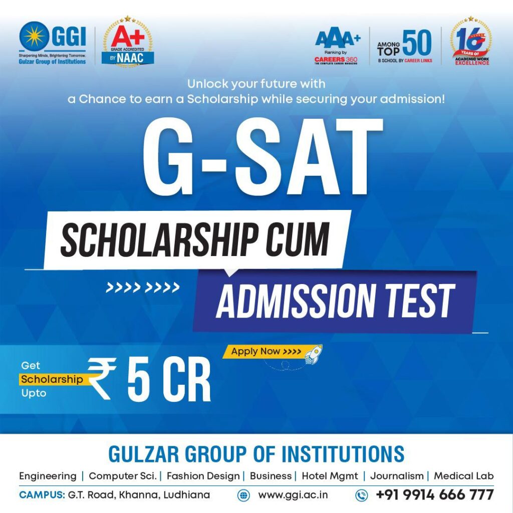 GSAT Gulzar Scholarship cum admission test